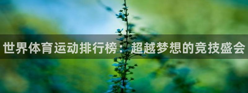 注册JJB竞技宝官方正版app：世界体育运动排行榜：超越梦想