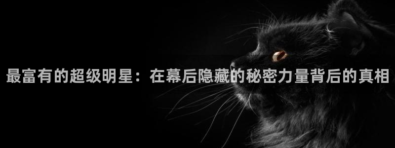 JJB竞技宝官方正版app娱乐平台：最富有的超级明星：在幕后